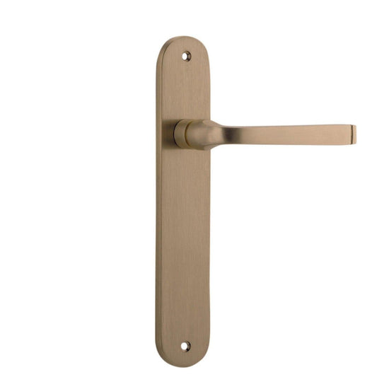 Iver Door Handle Annecy Oval Latch Pair Brushed Brass