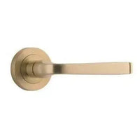 Iver Door Handle Annecy Round Rose Pair Brushed Brass