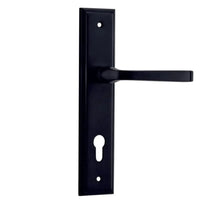 Iver Door Handle Annecy Stepped Euro Pair Matt Black