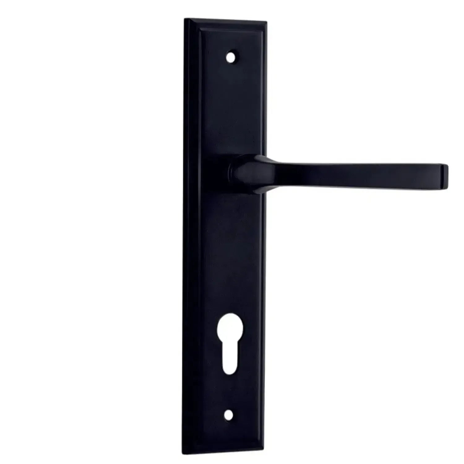 Iver Door Handle Annecy Stepped Euro Pair Matt Black