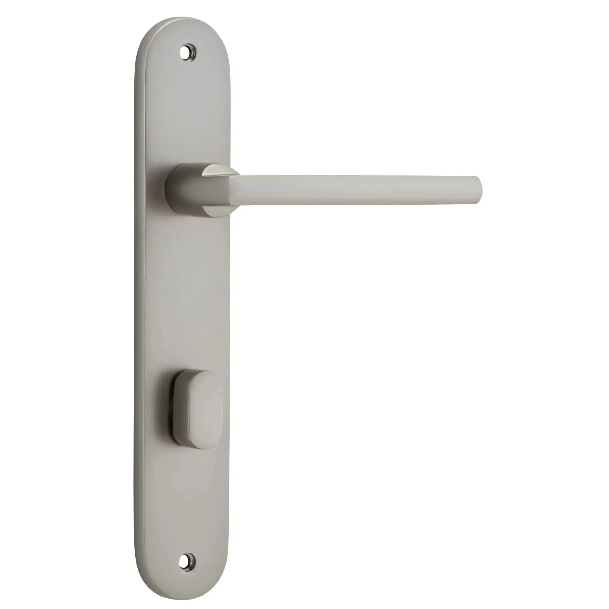 Iver Door Handle Baltimore Oval Privacy Pair Satin Nickel