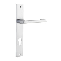 Iver Door Handle Baltimore Return Rectangular Euro Pair Brushed Chrome
