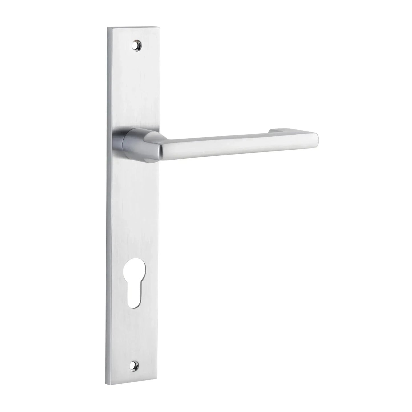 Iver Door Handle Baltimore Return Rectangular Euro Pair Brushed Chrome