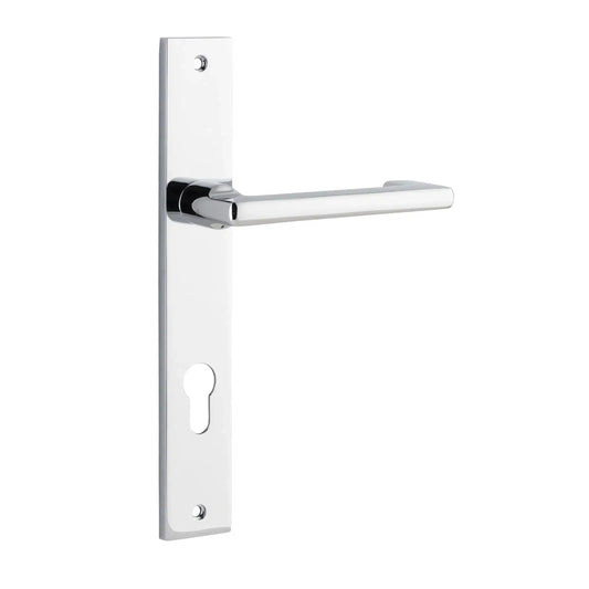 Iver Door Handle Baltimore Return Rectangular Euro Pair Polished Chrome