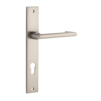 Iver Door Handle Baltimore Return Rectangular Euro Pair Satin Nickel