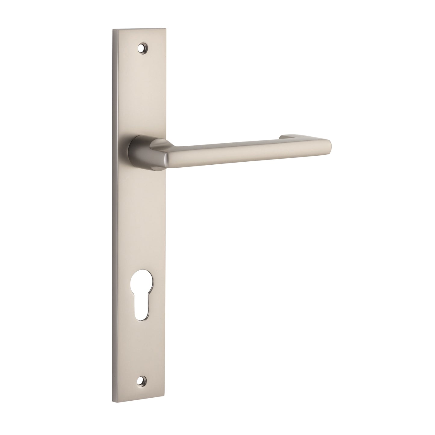 Iver Door Handle Baltimore Return Rectangular Euro Pair Satin Nickel