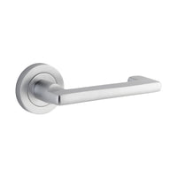 Iver Door Handle Baltimore Return Round Rose Pair Brushed Chrome