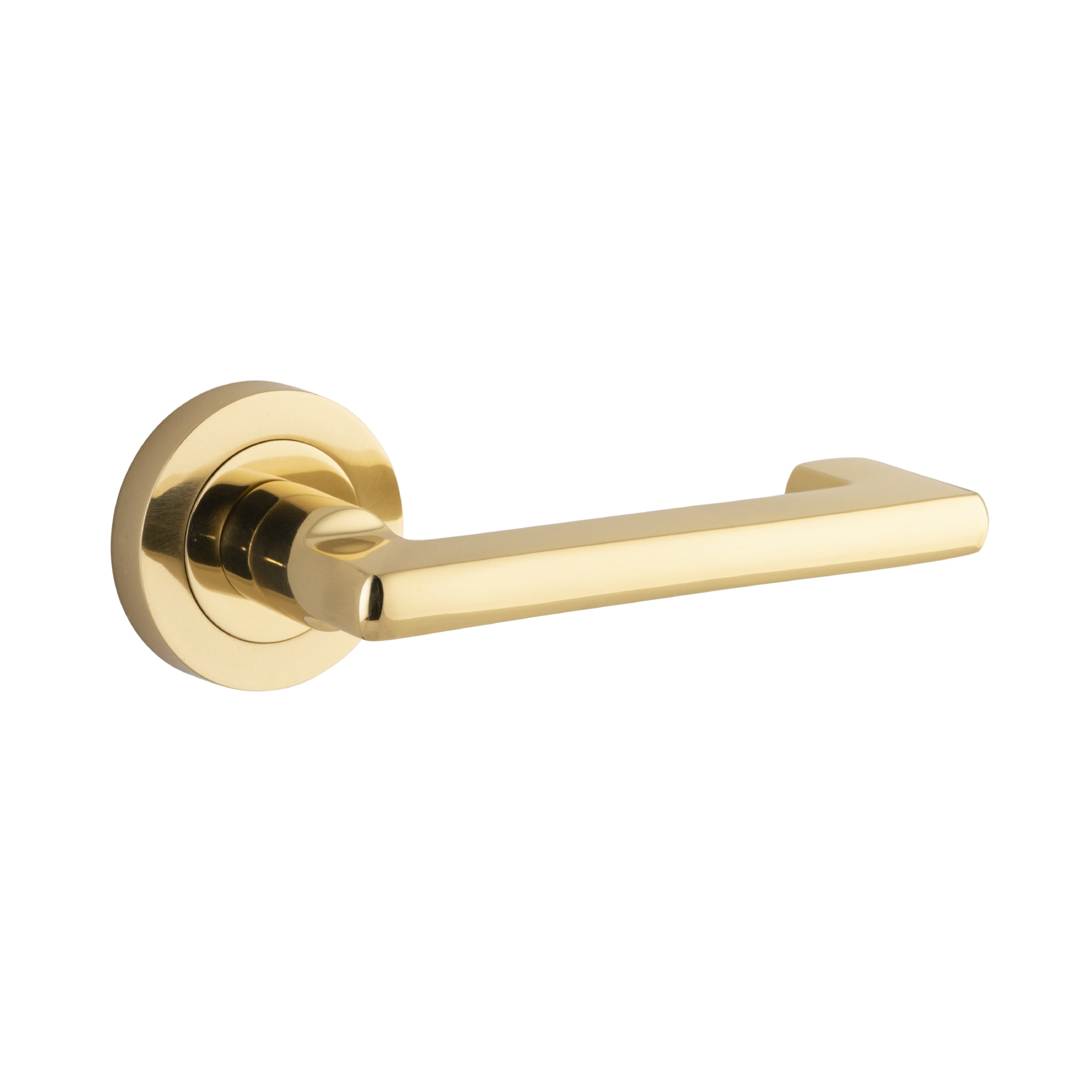 Iver Door Handle Baltimore Return Round Rose Pair Polished Brass