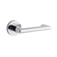 Iver Door Handle Baltimore Return Round Rose Pair Polished Chrome