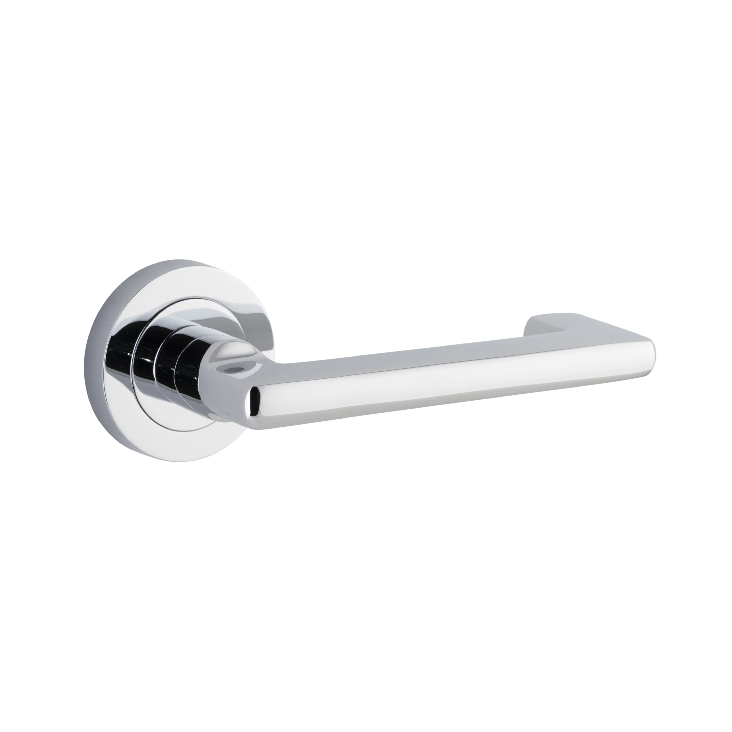 Iver Door Handle Baltimore Return Round Rose Pair Polished Chrome