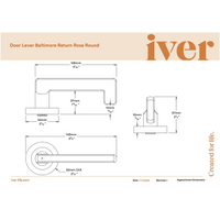 Iver Door Handle Baltimore Return Round Rose Pair Satin Nickel