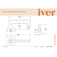 Iver Door Handle Baltimore Return Square Rose Pair Brushed Brass