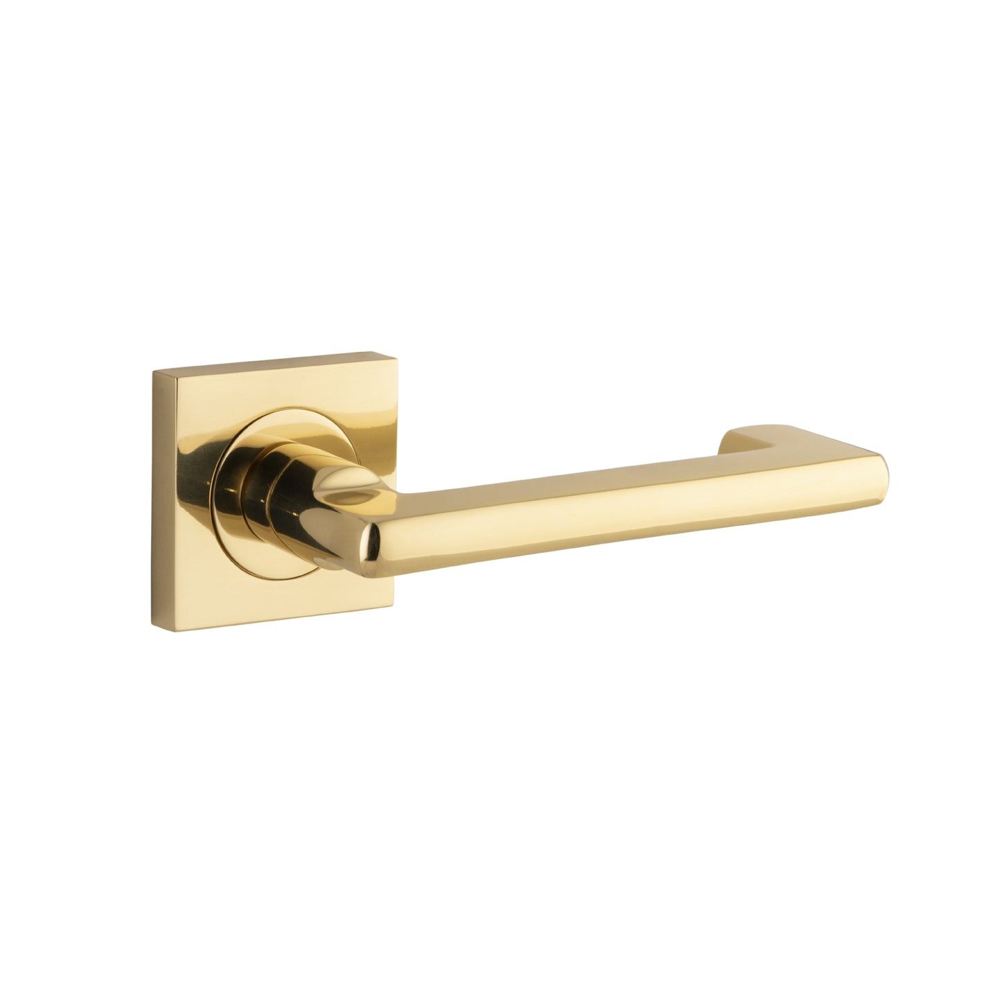 Iver Door Handle Baltimore Return Square Rose Pair Polished Brass