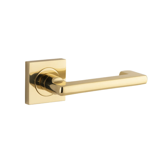 Iver Door Handle Baltimore Return Square Rose Pair Polished Brass