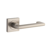 Iver Door Handle Baltimore Return Square Rose Pair Satin Nickel
