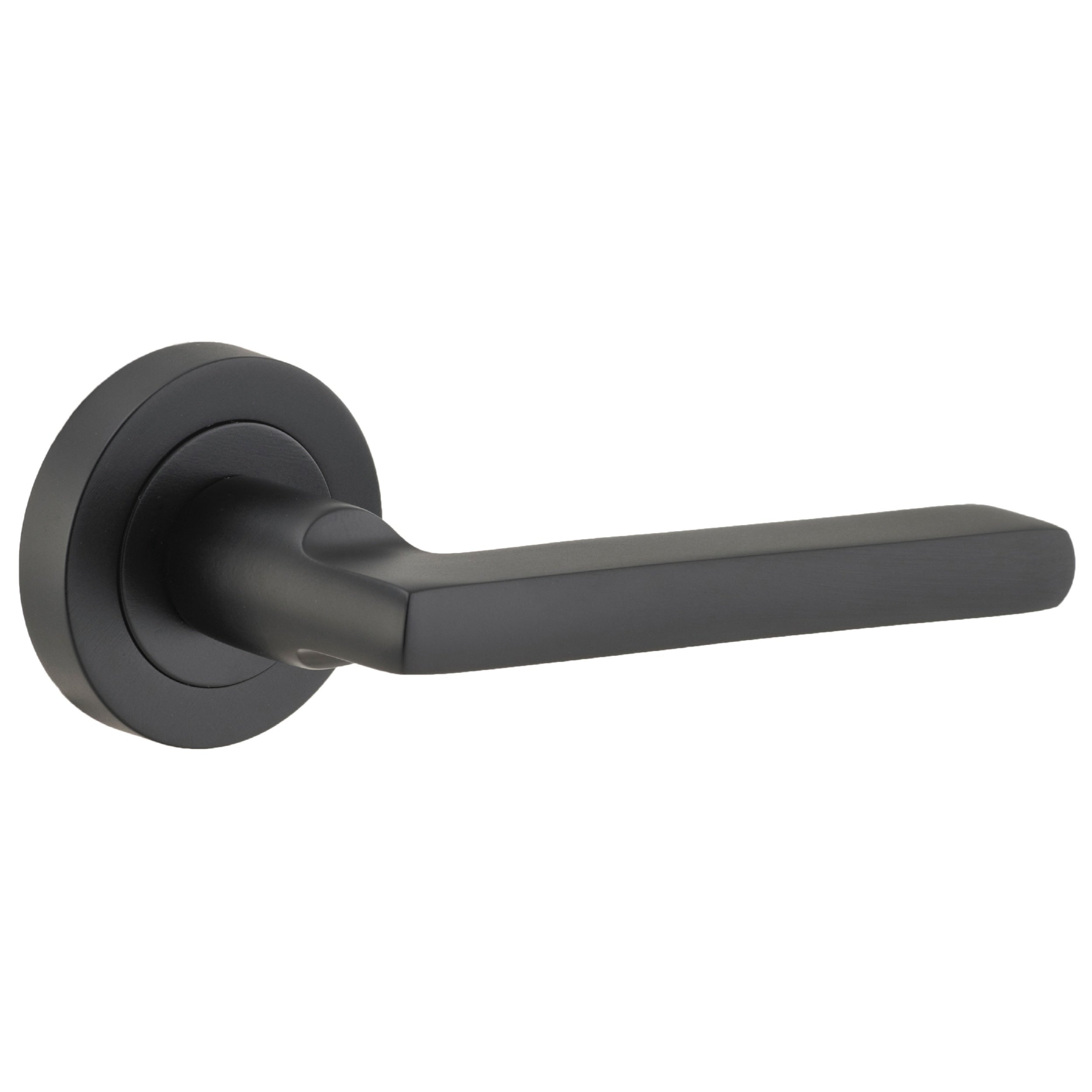 Iver Door Handle Baltimore Round Rose Pair Matt Black