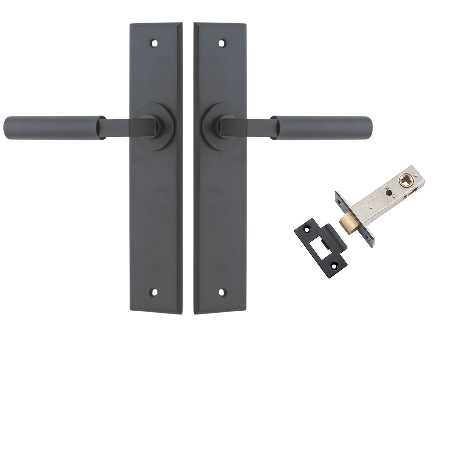 Iver Door Handle Berlin Chamfered Matt Black Passage Kit