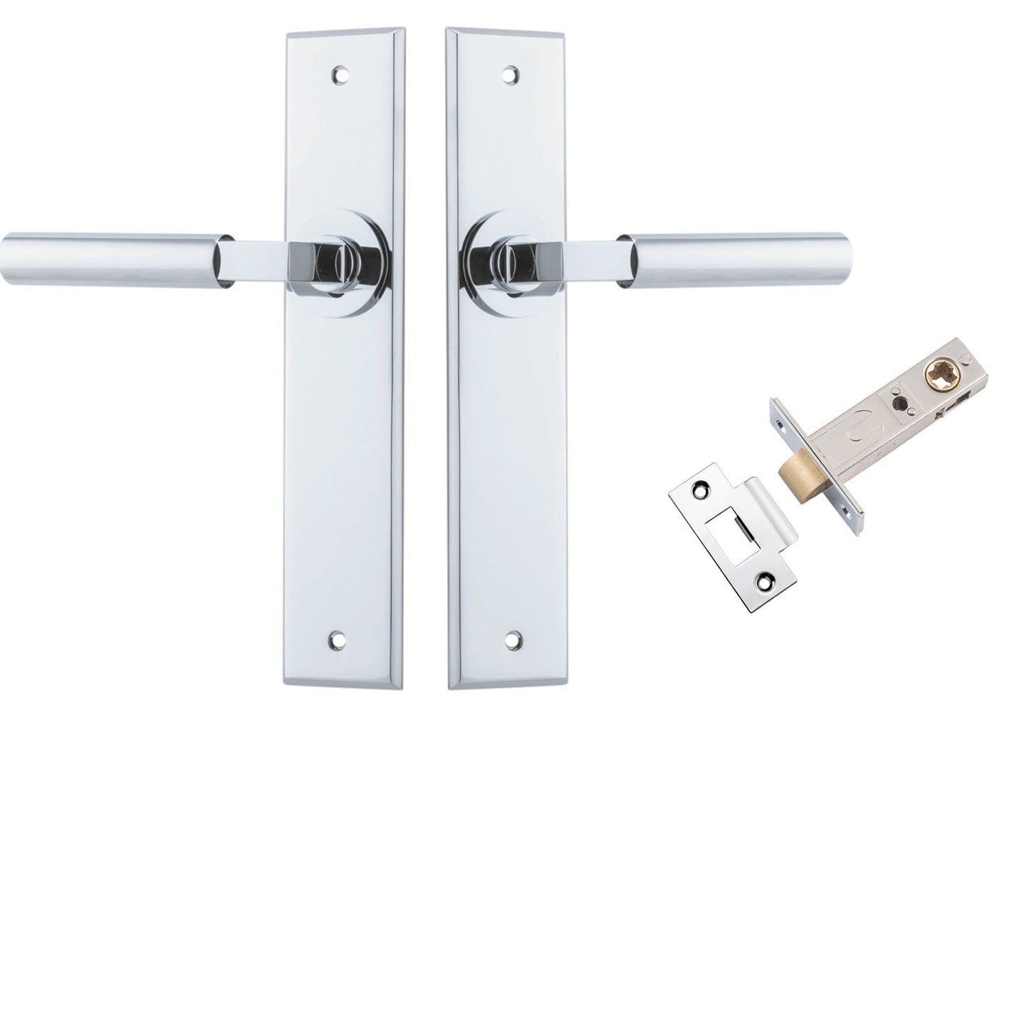 Iver Door Handle Berlin Chamfered Polished Chrome Passage Kit