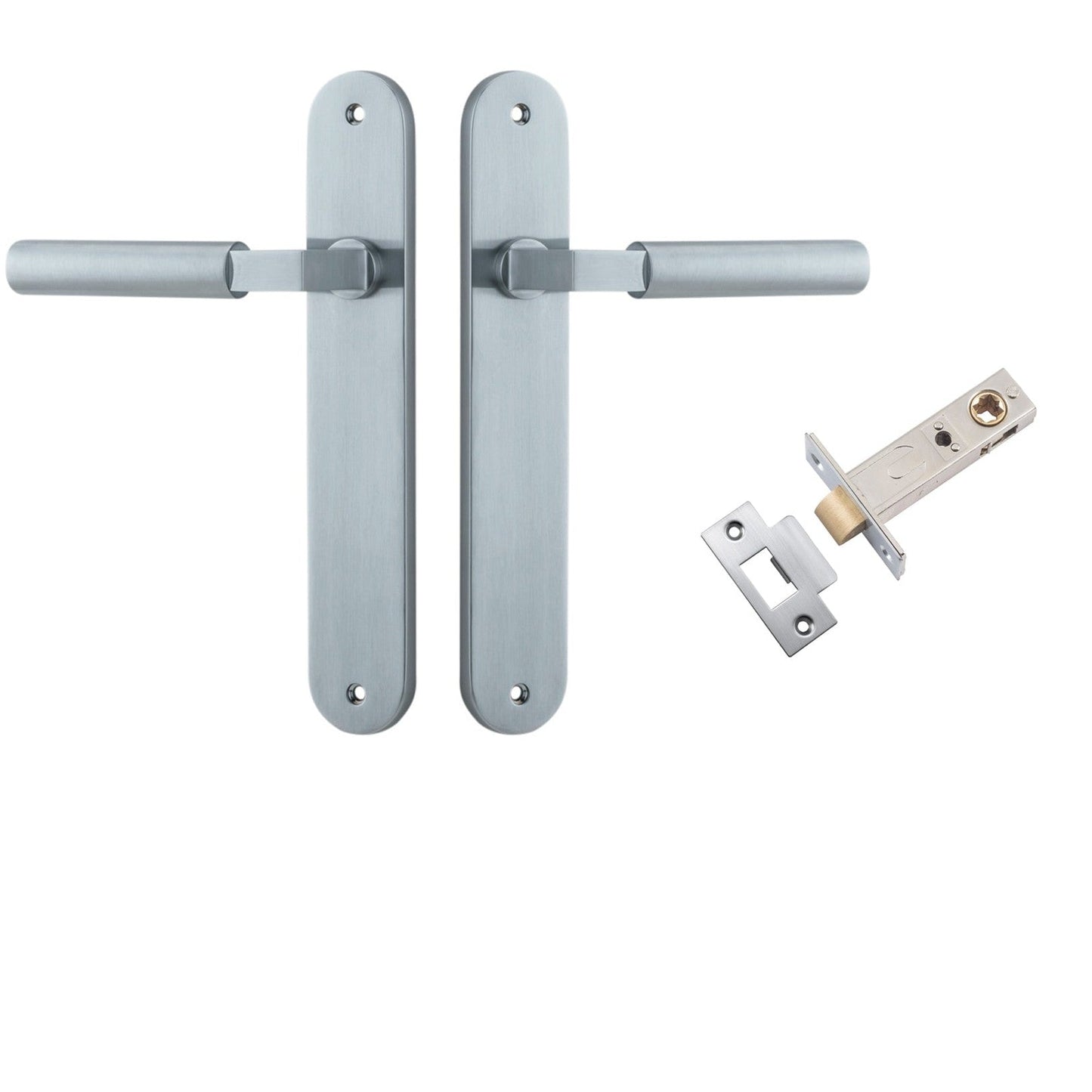 Iver Door Handle Berlin Oval Brushed Chrome Passage Kit