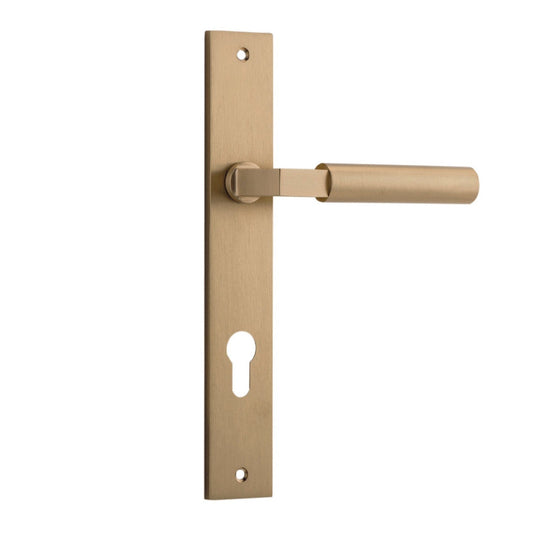 Iver Door Handle Berlin Rectangular Euro Brushed Brass