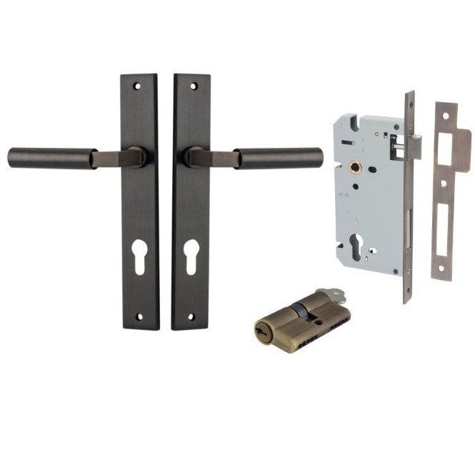 Iver Door Handle Berlin Rectangular Euro Pair Key/Key Signature Brass Entrance Kit