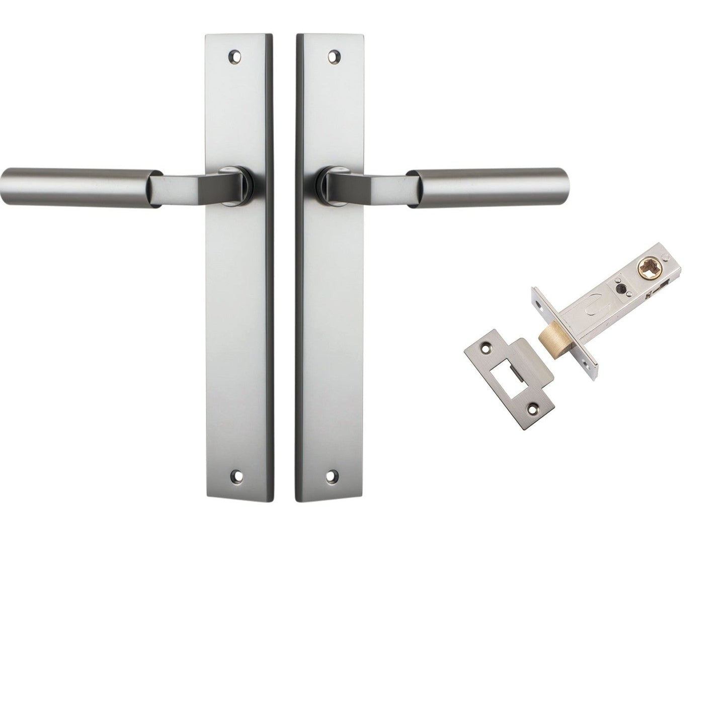 Iver Door Handle Berlin Rectangular Satin Nickel Passage Kit