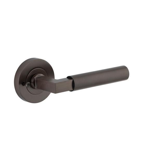 Iver Door Handle Berlin Rose Round Signature Brass Inbuilt Privacy Kit