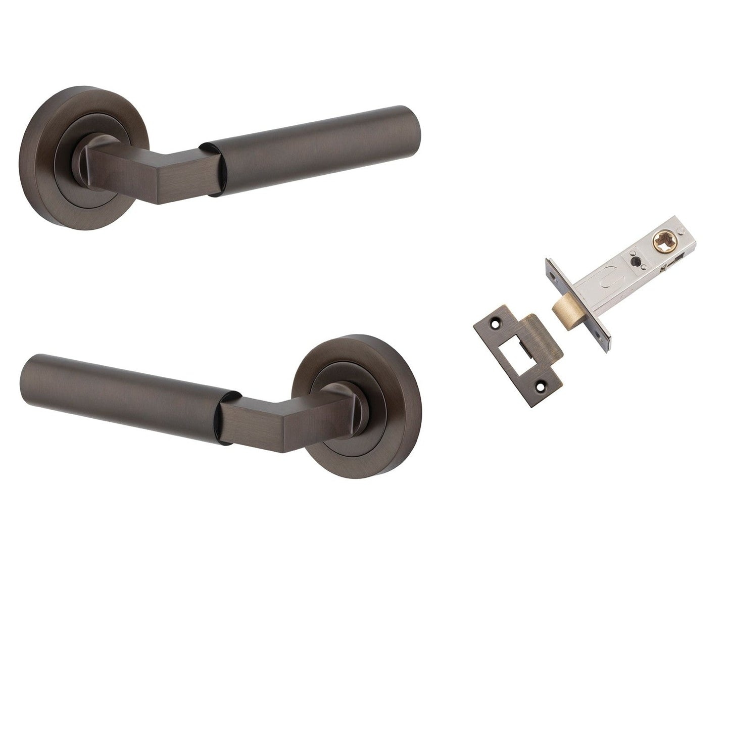 Iver Door Handle Berlin Rose Round Signature Brass Passage Kit