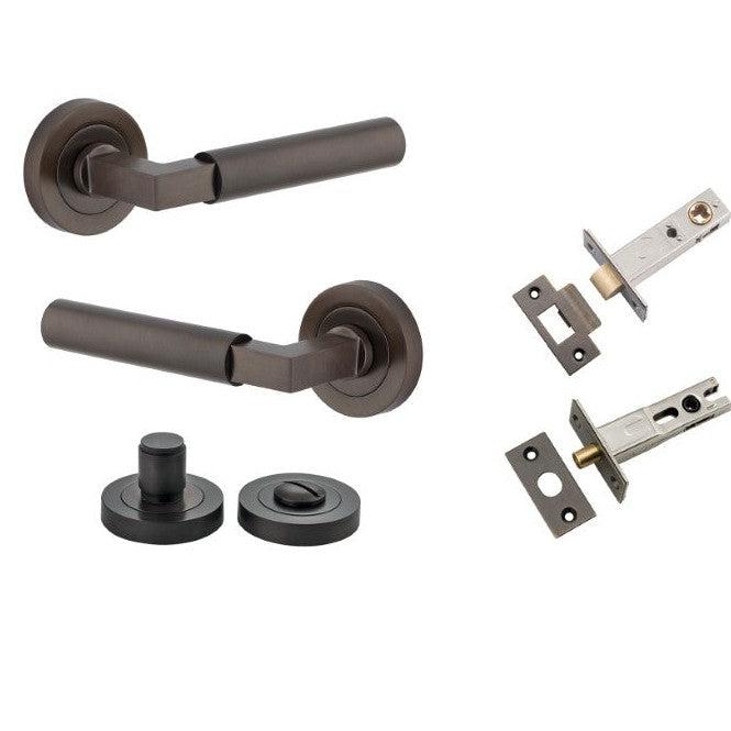 Iver Door Handle Berlin Rose Round Signature Brass Privacy Kit