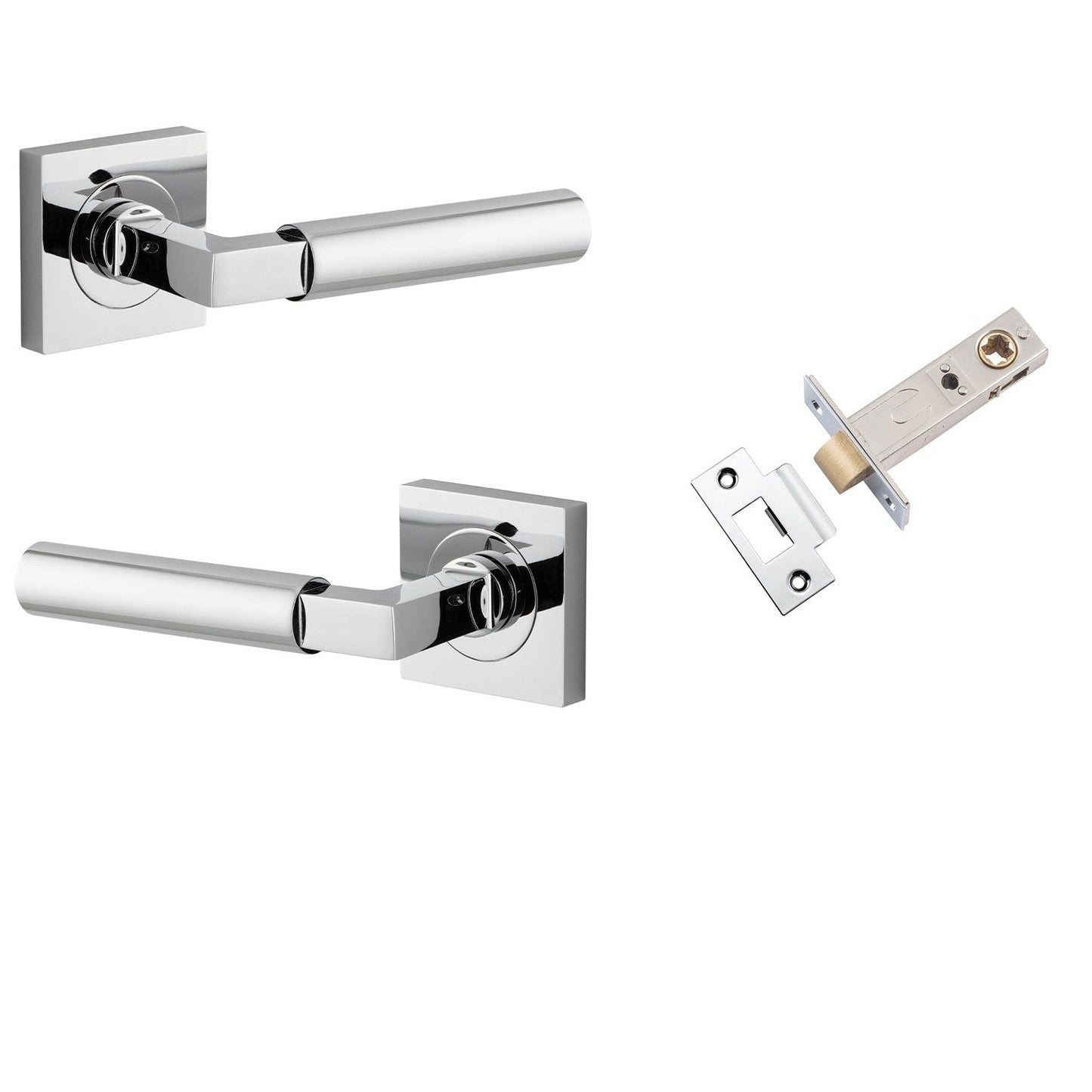 Iver Door Handle Berlin Rose Square Polished Chrome Passage Kit