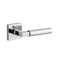 Iver Door Handle Berlin Square Rose Pair Polished Chrome