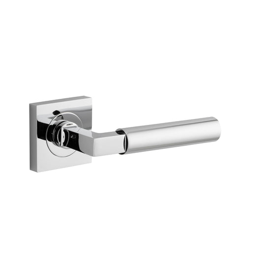 Iver Door Handle Berlin Square Rose Pair Polished Chrome