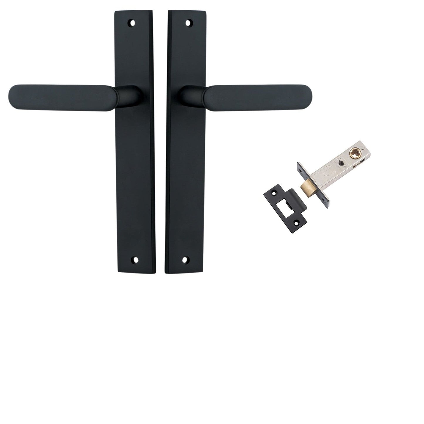 Iver Door Handle Bronte Rectangular Matt Black Passage Kit