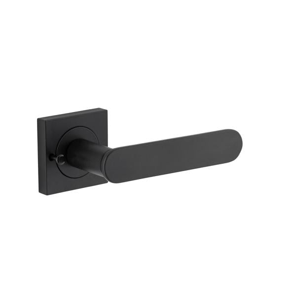 Iver Door Handle Bronte Rose Square Matt Black Inbuilt Privacy Kit