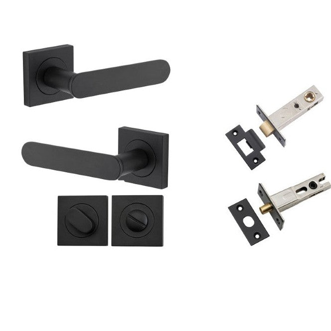 Iver Door Handle Bronte Rose Square Matt Black Privacy Kit