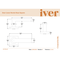 Iver Door Handle Bronte Square Rose Pair Matt Black