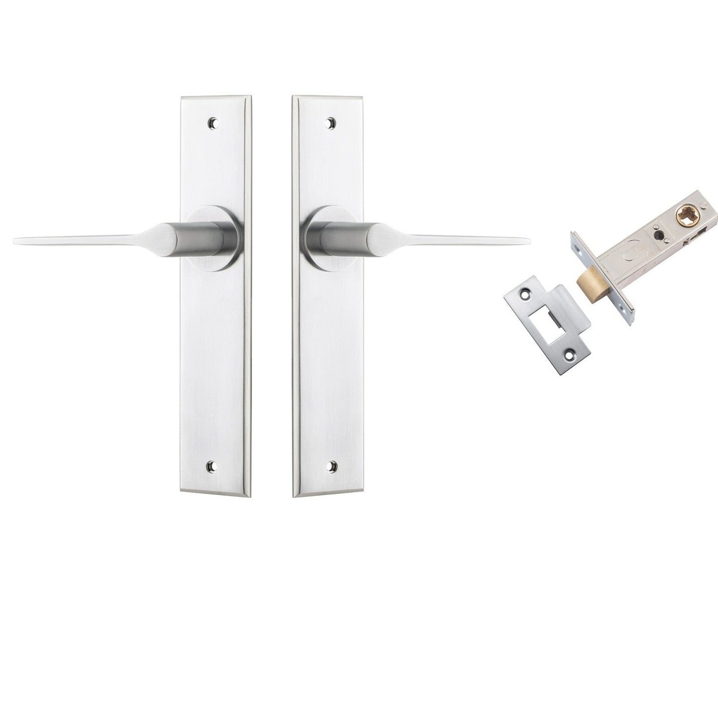 Iver Door Handle Como Chamfered Brushed Chrome Passage Kit