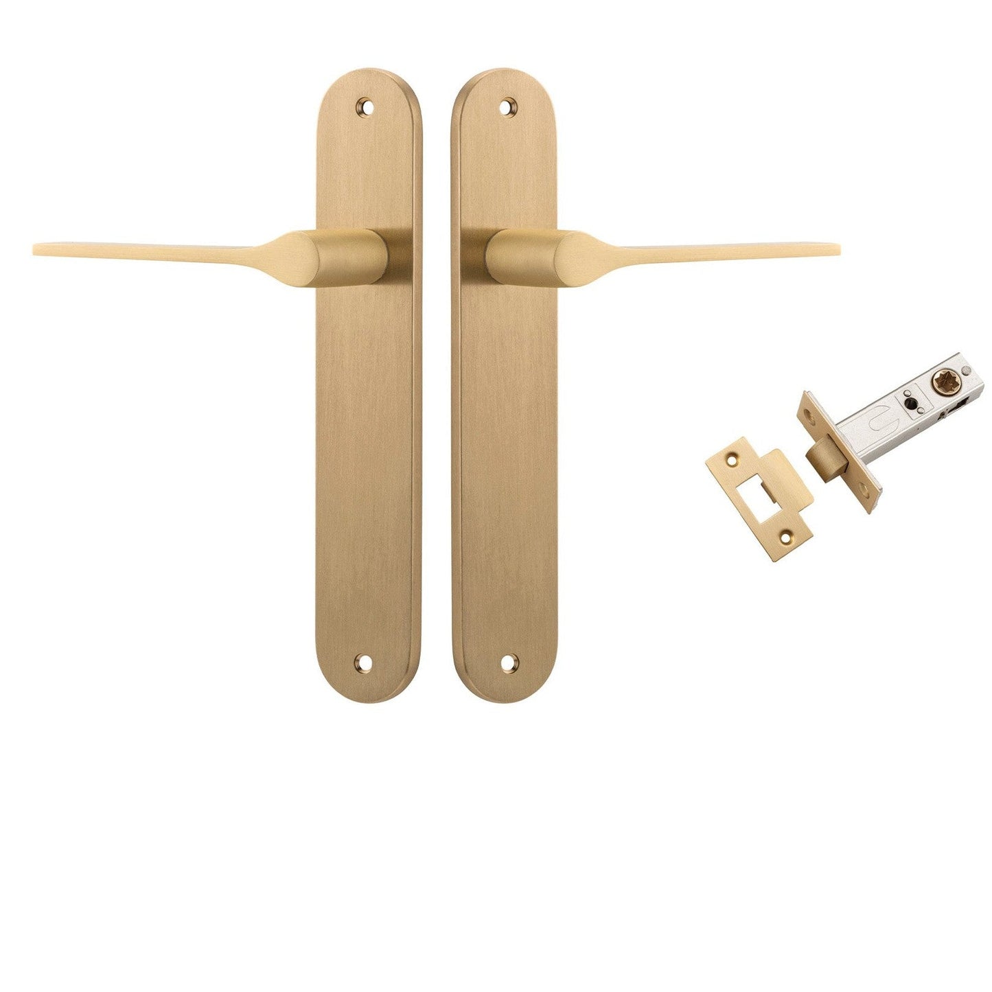 Iver Door Handle Como Oval Brushed Brass Passage Kit