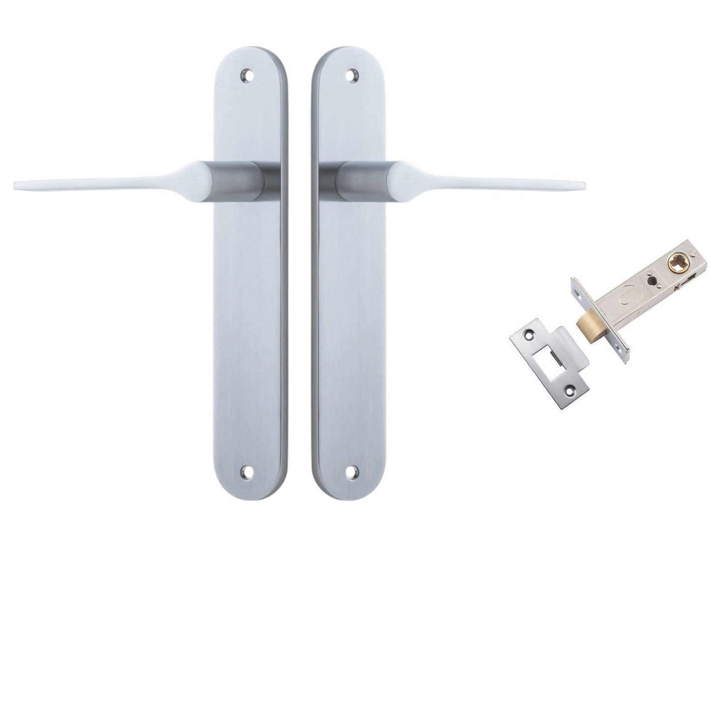 Iver Door Handle Como Oval Brushed Chrome Passage Kit