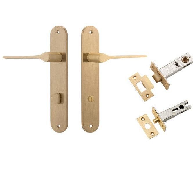 Iver Door Handle Como Oval Privacy Brushed Brass Privacy Kit