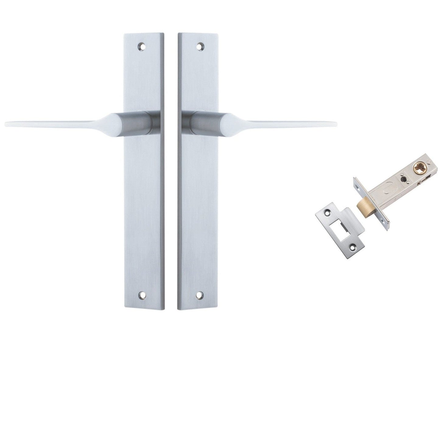 Iver Door Handle Como Rectangular Brushed Chrome Passage Kit