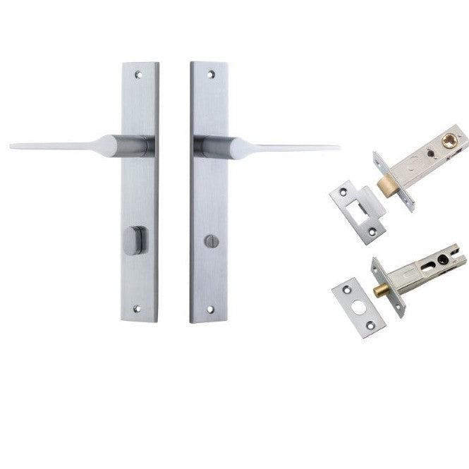 Iver Door Handle Como Rectangular Privacy Brushed Chrome Privacy Kit