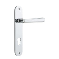 Iver Door Handle Copenhagen Oval Euro Pair Polished Chrome
