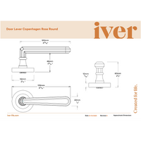 Iver Door Handle Copenhagen Round Rose Pair Distressed Nickel