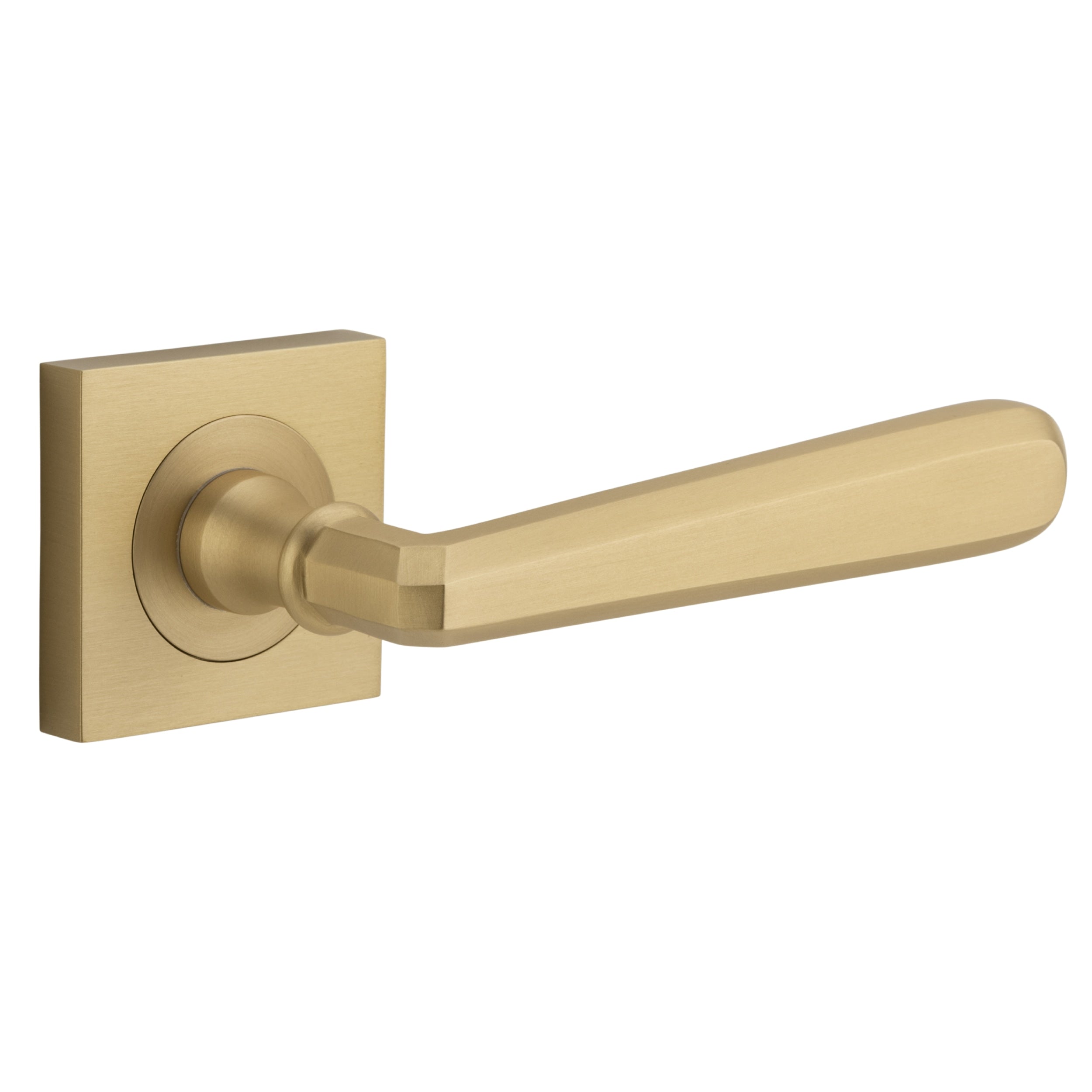 Iver Door Handle Copenhagen Square Rose Pair Brushed Brass
