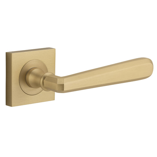 Iver Door Handle Copenhagen Square Rose Pair Brushed Brass