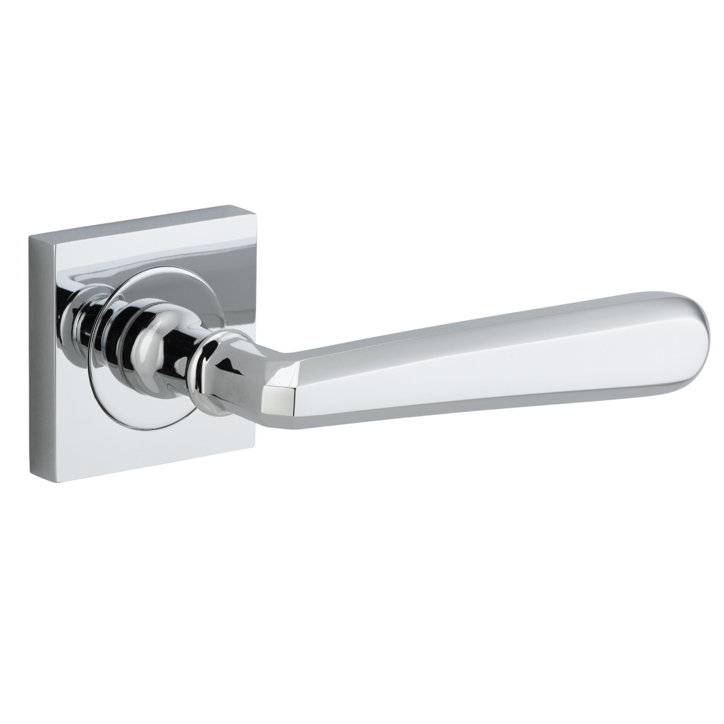 Iver Door Handle Copenhagen Square Rose Pair Polished Chrome