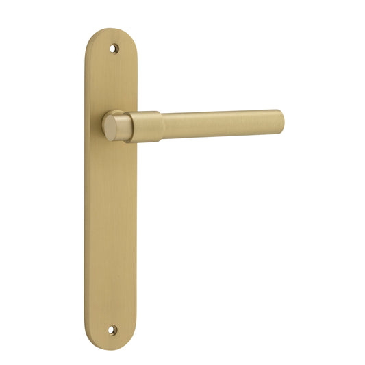 Iver Door Handle Helsinki Oval Latch Pair Brushed Gold PVD