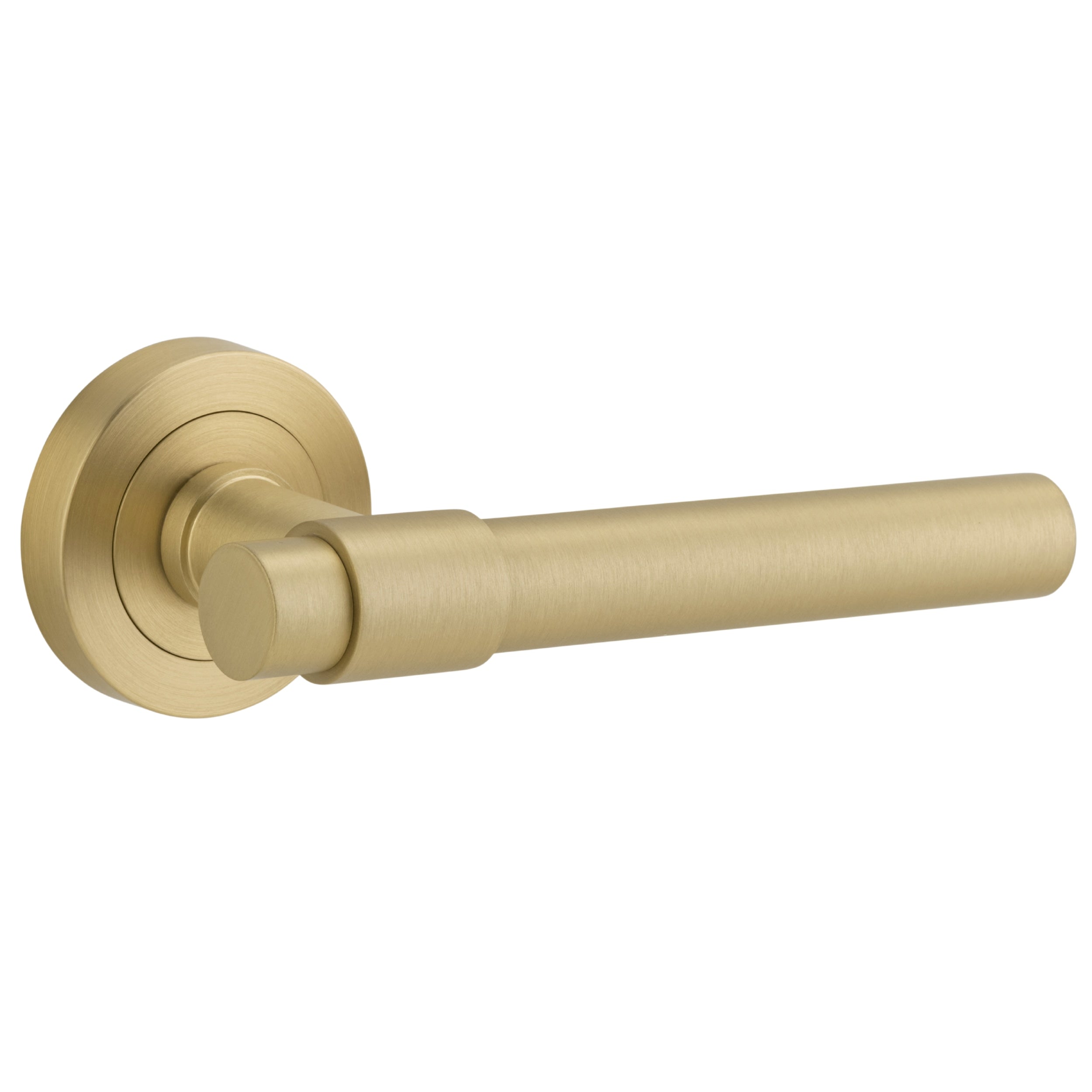 Iver Door Handle Helsinki Round Rose Pair Brushed Gold PVD