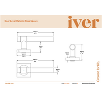 Iver Door Handle Helsinki Square Rose Brushed Gold PVD